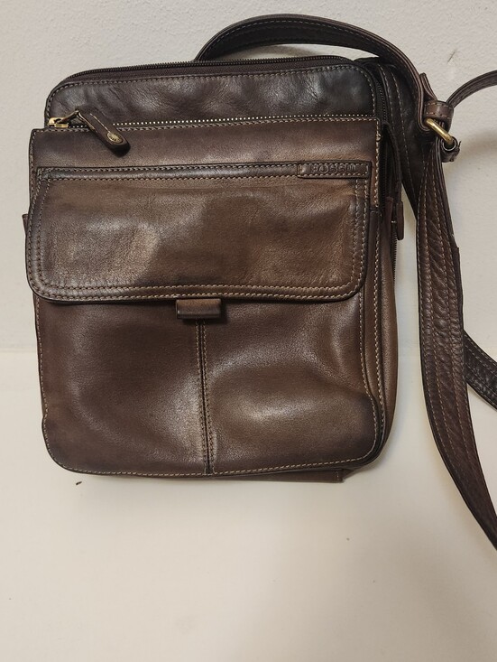 Fossil Handbags - Vintage Fossil Dark Brown Leather Multi-Pocket Crossbody Organizer Bag NICE!
